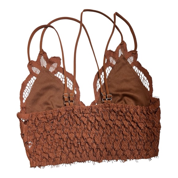 Mocha mousse butterfly Lace Bralette top in chocolate Brown copper fall bra top - Picture 2 of 5